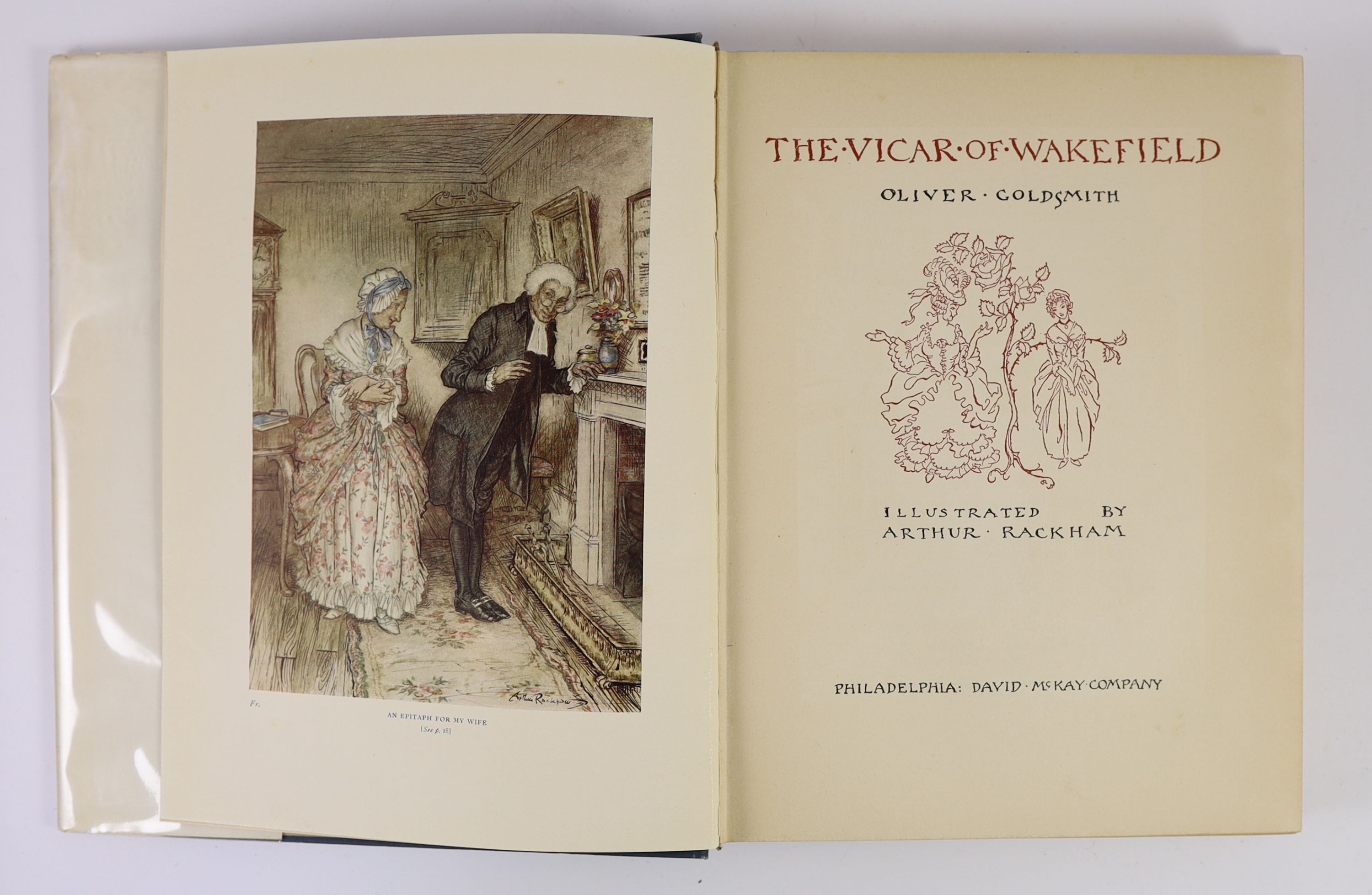 Swinburne, Algernon Charles. The Springtide of Life. Poems of Childhood.....illustrated by Arthur Rackham. First Trade Edition. pictorial decorated title and 8 coloured plates, text illus.; gilt pictorial cloth, pictoria